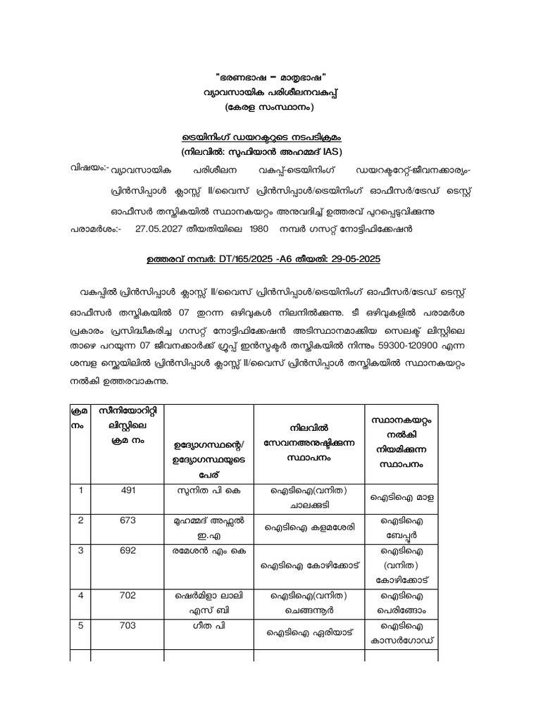 Promotion ORDER Principal Class II | PDF
