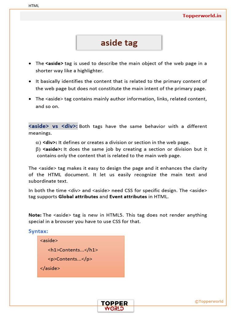 Aside Tag | PDF