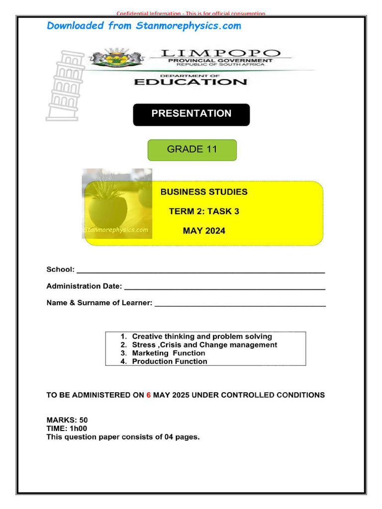 LP Business Studies Grade 11 PRESENTATION Term 2 2024 | PDF