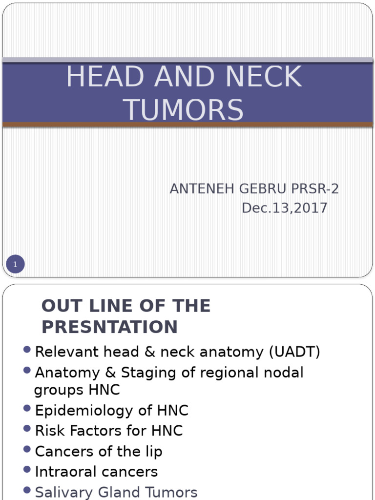 Head and Neck Tumors Overview | PDF | Neck | Tongue