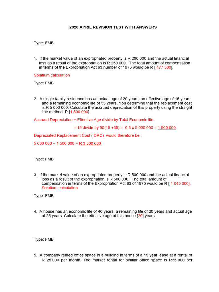 2020 Expropriation Compensation Test Guide | PDF | Bonds (Finance ...