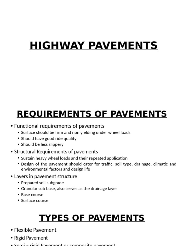 Highway Pavement Design and Types | PDF | Road Surface | Concrete