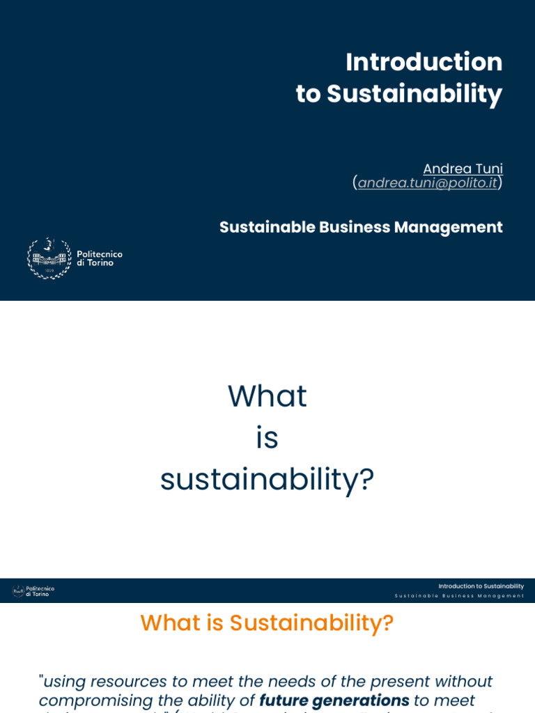 Introduction To Sustainability | PDF | Greenhouse Gas | Sustainability