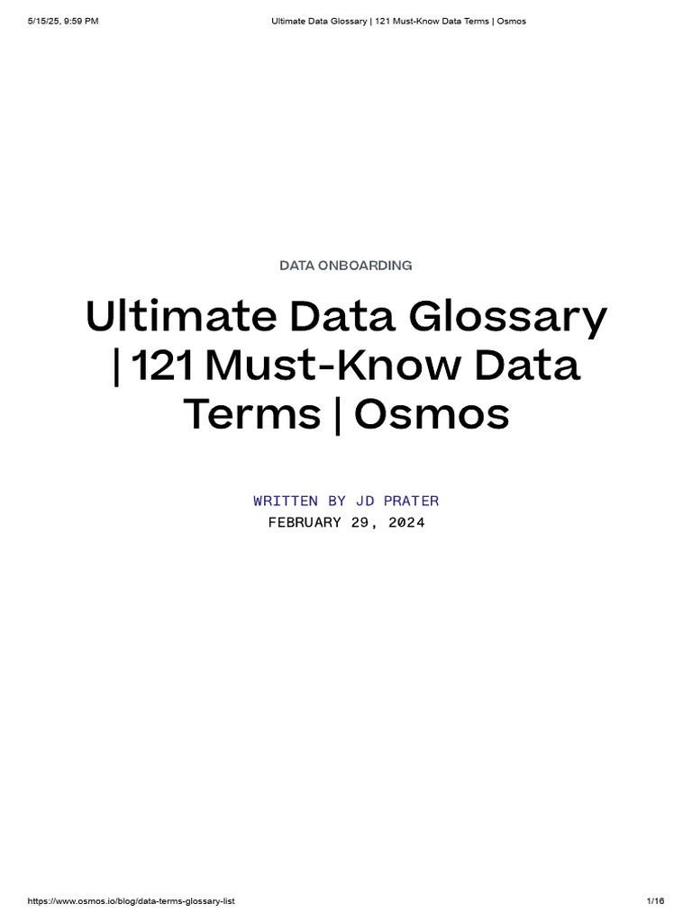 121 Essential Data Terms Explained | PDF | Databases | Comma Separated ...