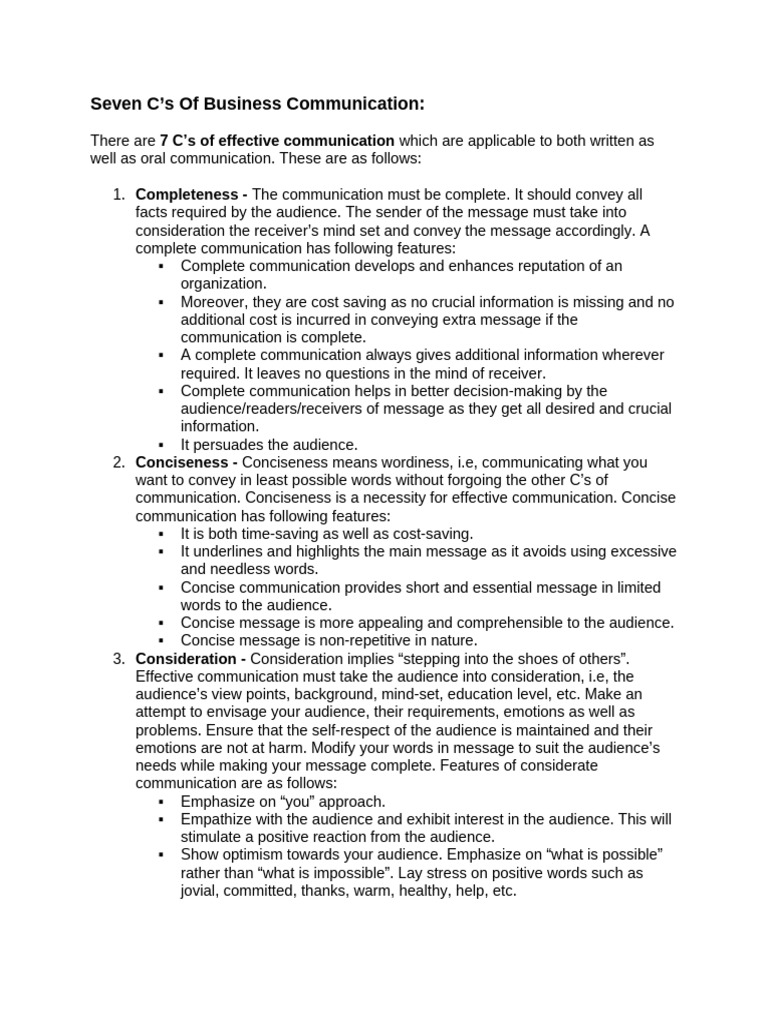 Mastering the 7 C's of Communication | PDF | Communication | Information