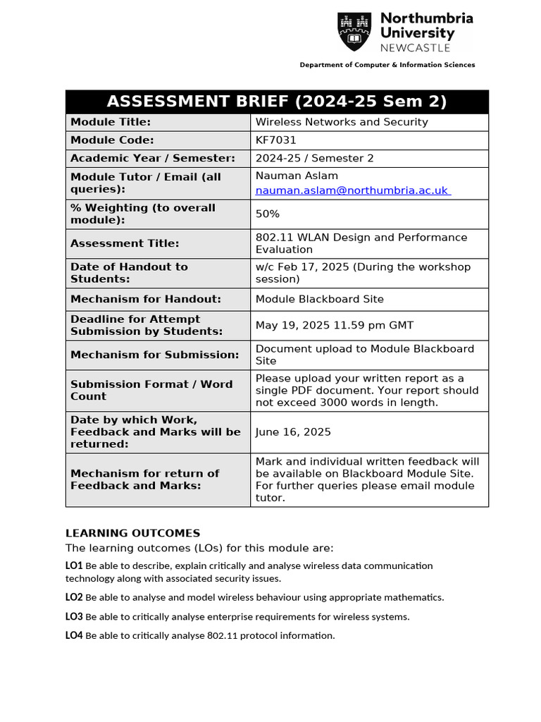 WLAN Design and Performance Assessment | PDF | Computer Network | Ieee ...