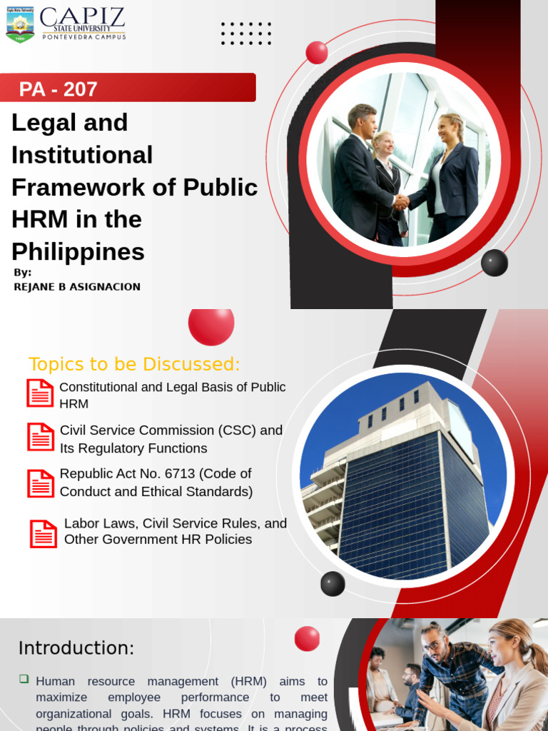 Public HRM Legal Framework in the Philippines | PDF | Human Resource ...