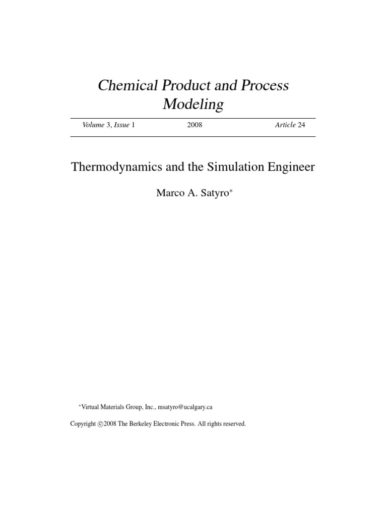 Thermodynamics and The Simulation Engineer | PDF | Thermodynamics ...