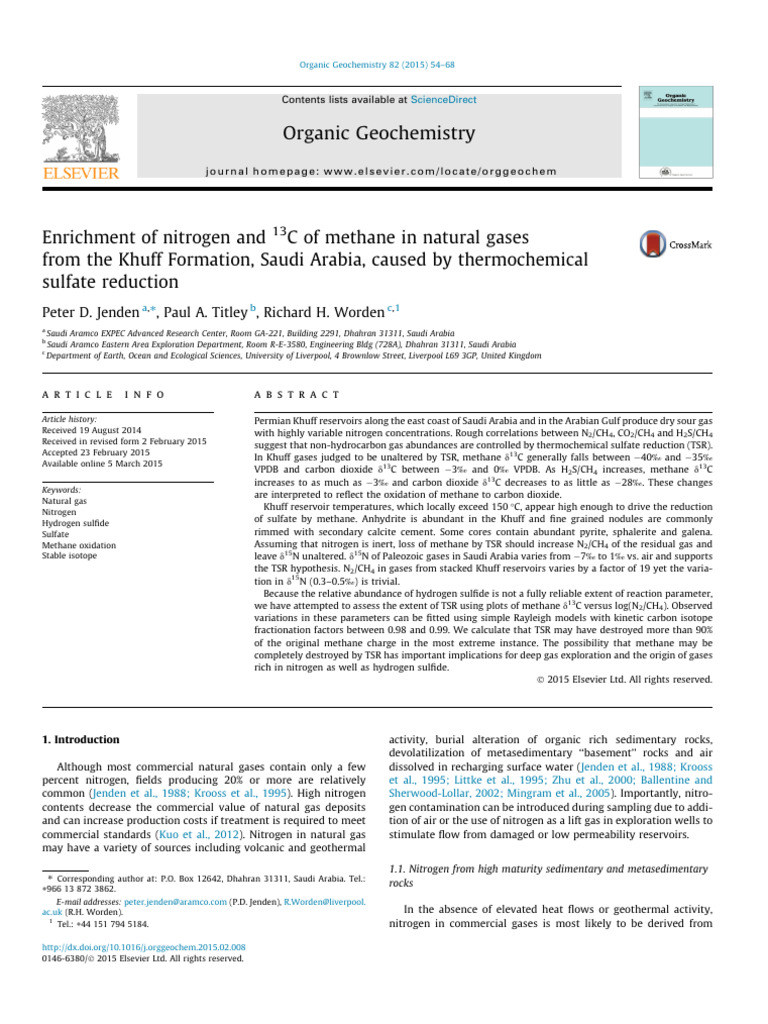 Geochem 2015 02 008 | PDF | Methane | Natural Gas