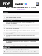 OSCE Mental State Examination Checklist | PDF | Self-Improvement