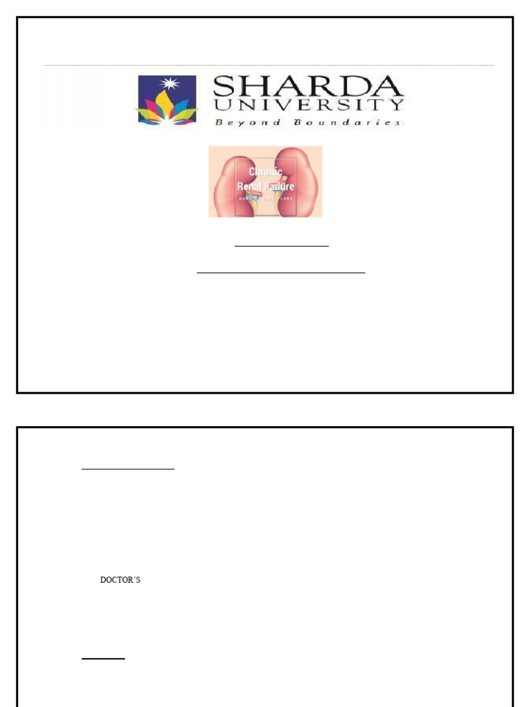 Care Plan Chronic Renal Failure | PDF | Chronic Kidney Disease | Heart