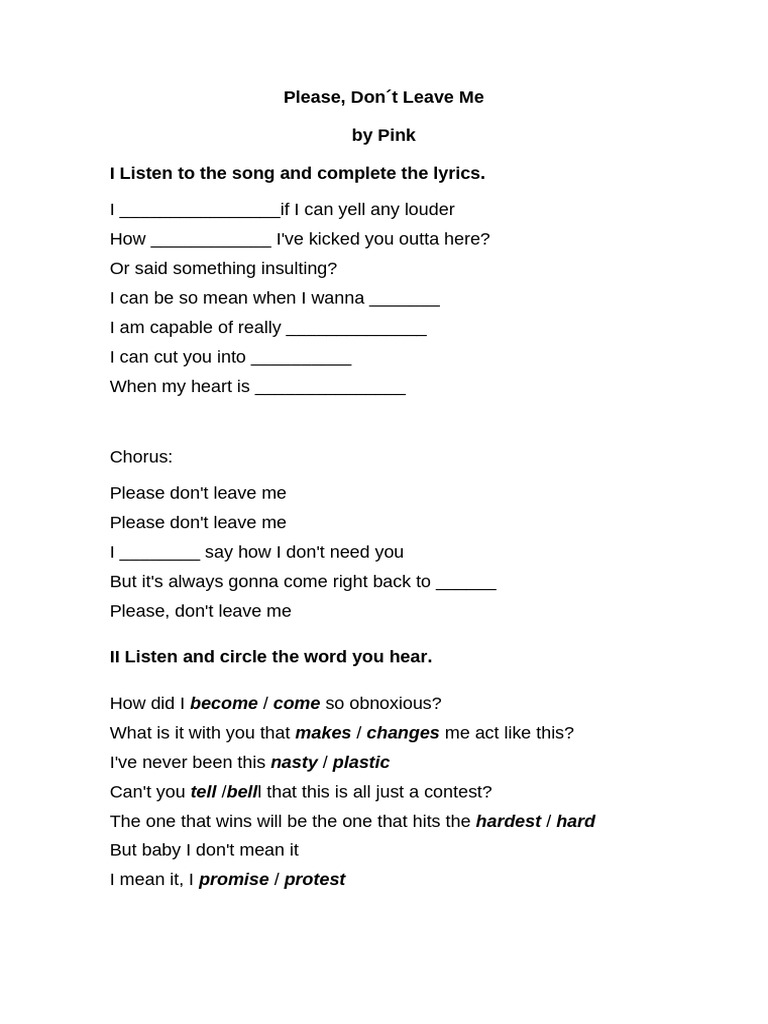 Please Don't Leave Me Pink PDF