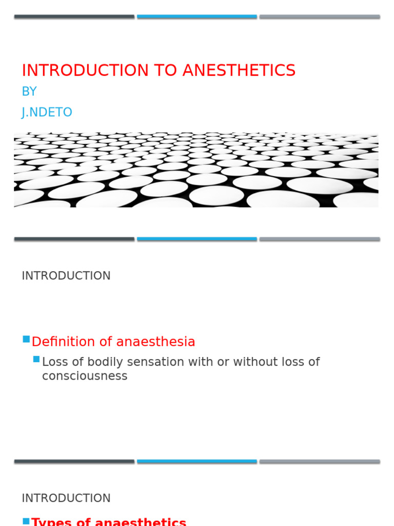Overview of Anesthetics and Their Mechanisms | PDF | Anesthesia ...