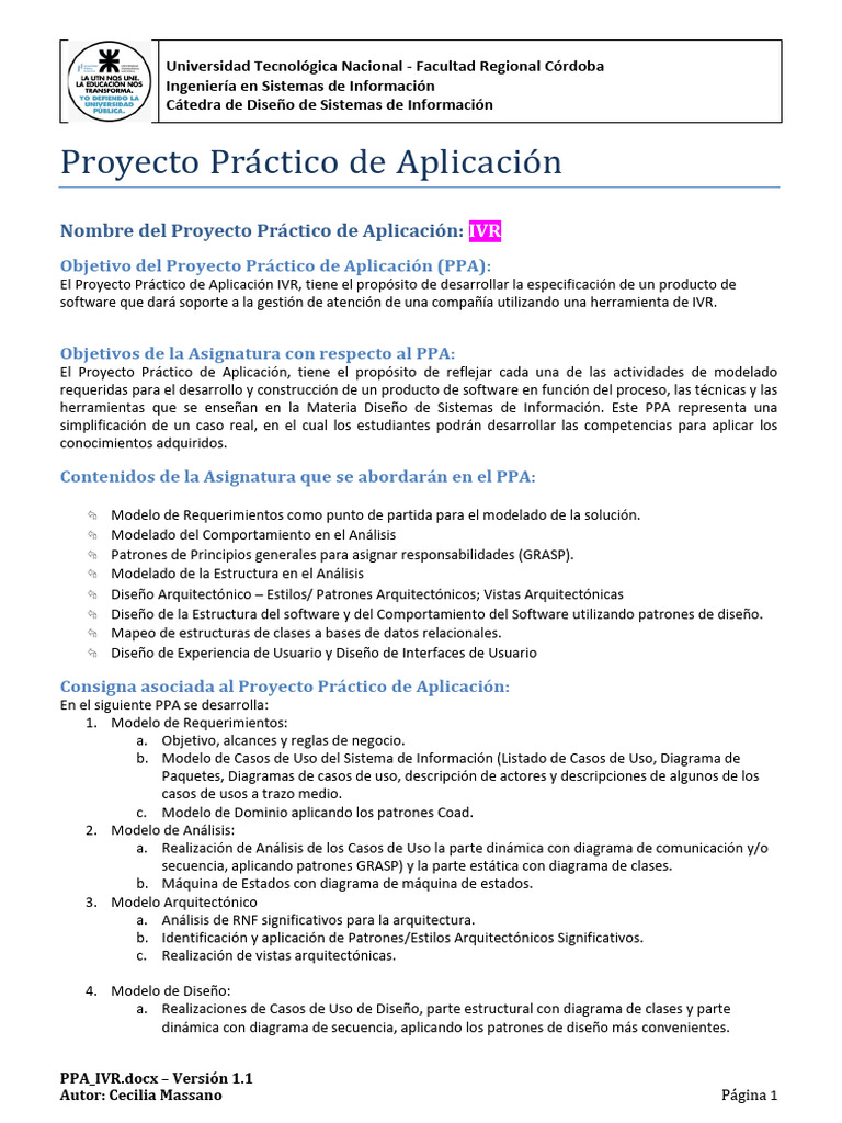 Ppa - Ivr V1-1 | PDF | Respuesta de Voz Interactiva | Software