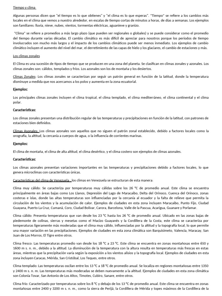 Diferencias entre tiempo y clima | PDF | Clima | Herida