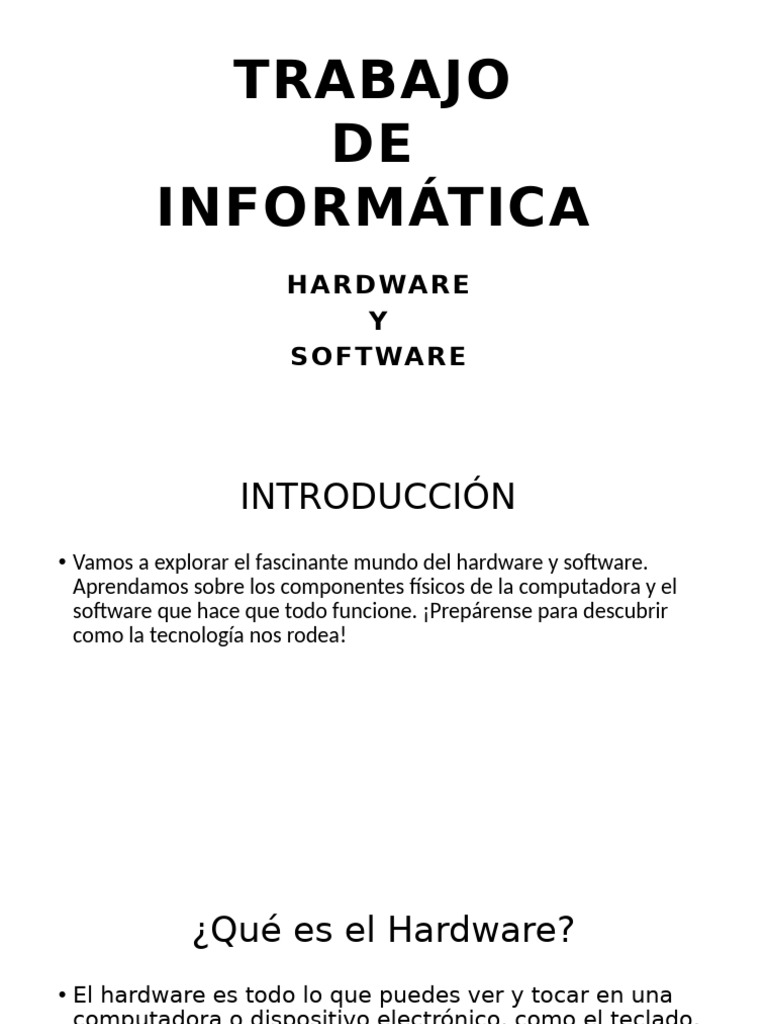 Trabajo | PDF | Hardware de la computadora | Software
