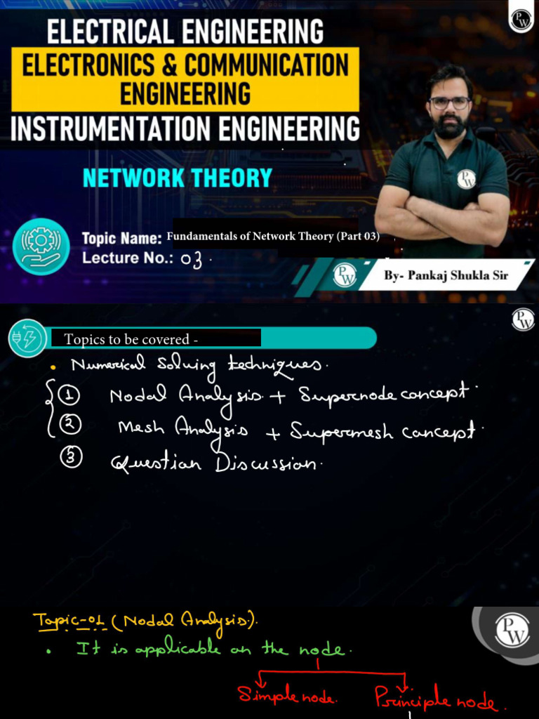 Fundamentals of Network Theory (Part 03) (Lec 03) - Class Notes | PDF