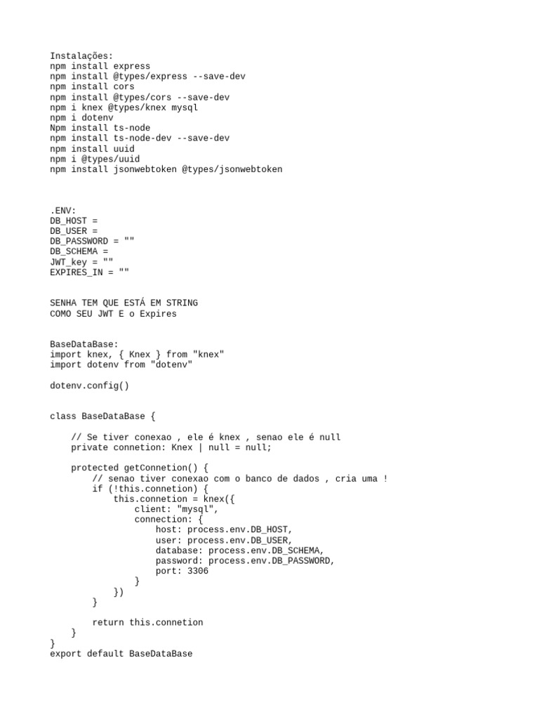 Node.js Express Setup with JWT and MySQL | PDF | Software | Computing