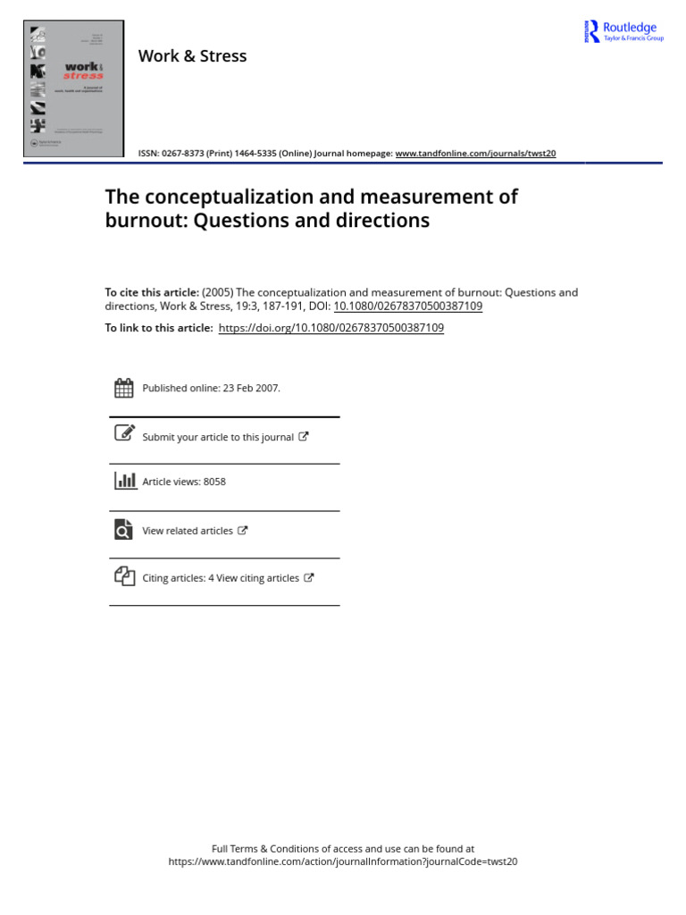 Understanding Burnout Measurement Issues | PDF | Occupational Burnout ...