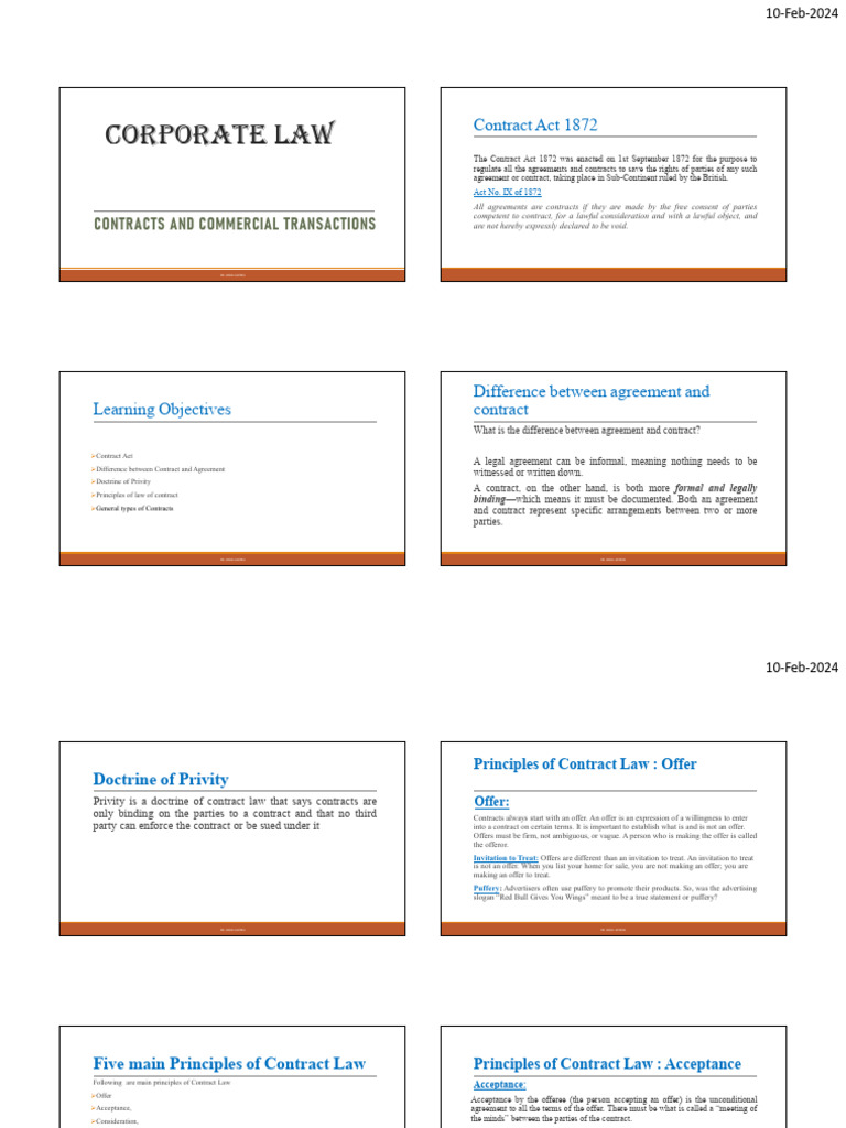 Understanding Contract Law Principles | PDF | Consideration | Offer And ...
