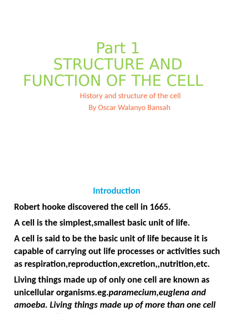 Cell and Cell Structure | PDF | Cell (Biology) | Endoplasmic Reticulum