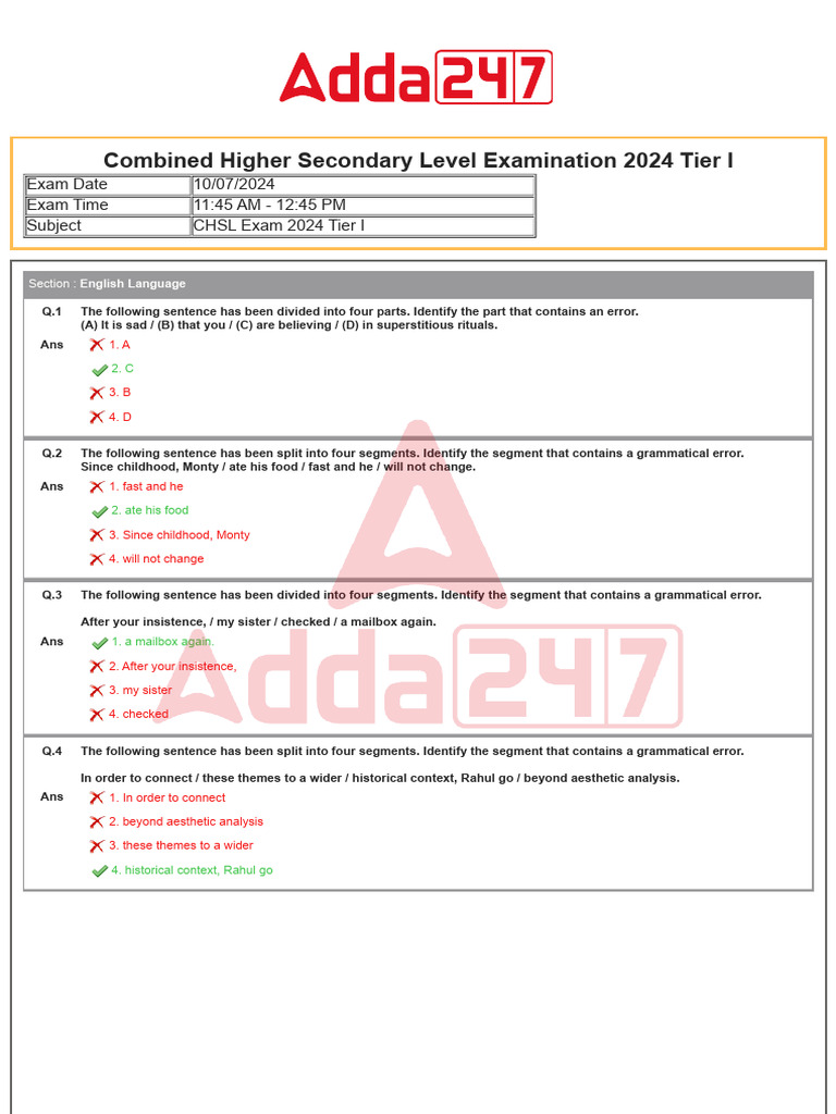 SSC CHSL Tier 1 Exam 2024 Details | PDF | Circle | Tangent