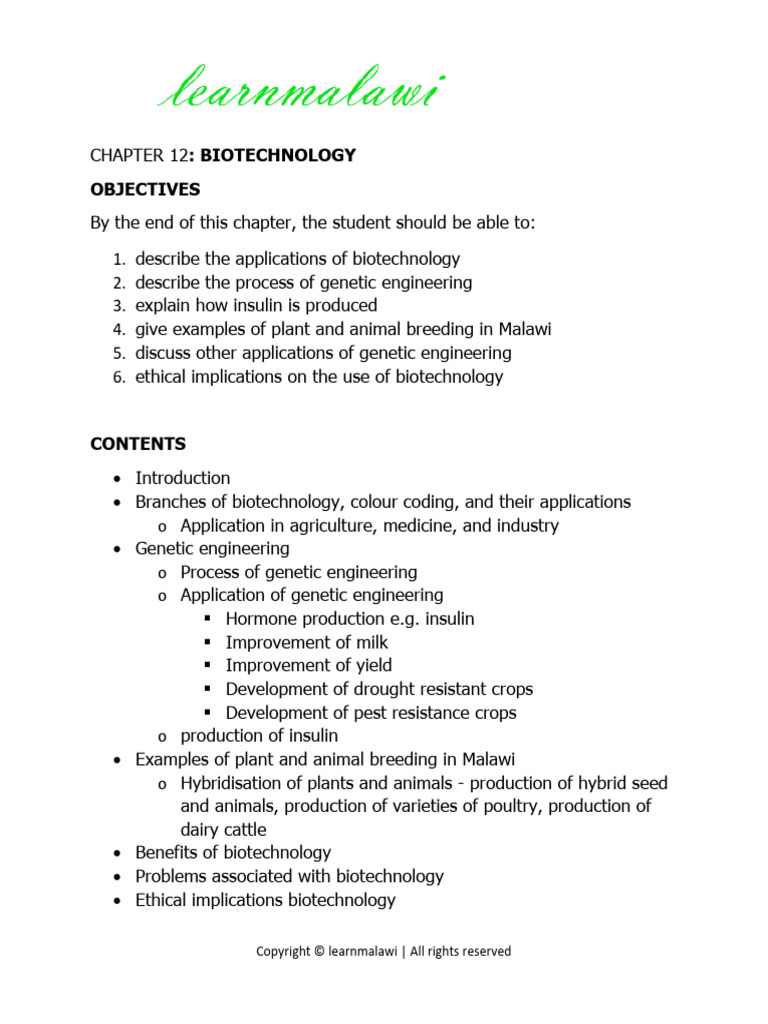 12 Biotechnology | PDF | Biotechnology | Molecular Cloning