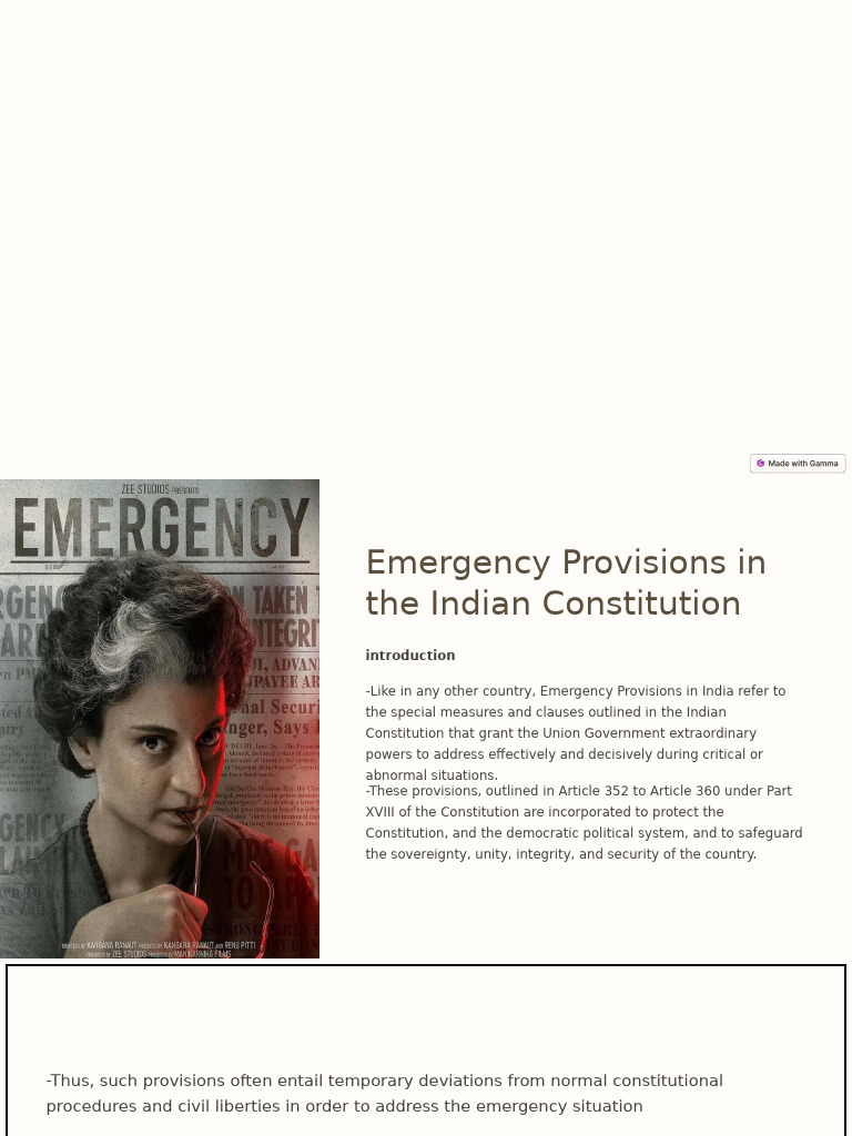 Emergency Provisions in The Indian Constitution | PDF | State Of ...