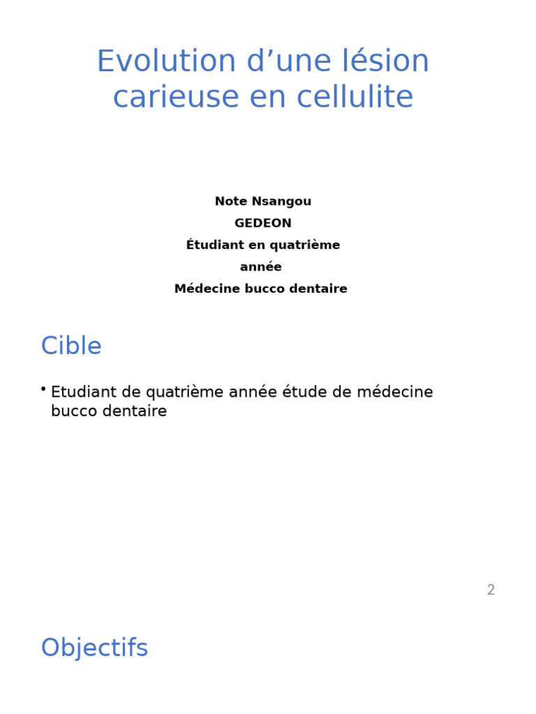 Évolution des lésions carieuses en médecine dentaire | PDF | Émail ...