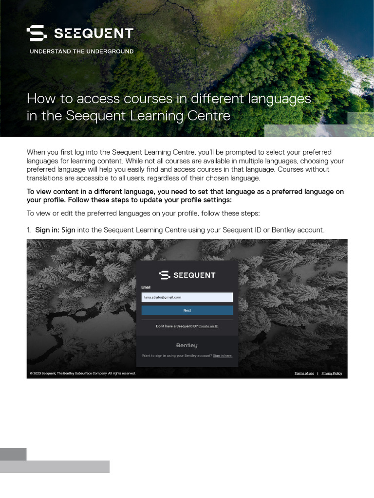 How to access courses in a different language - SLC | PDF