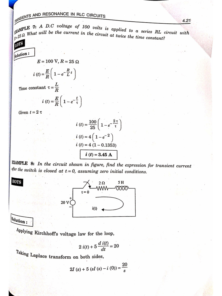 RL Circuit Problems | PDF