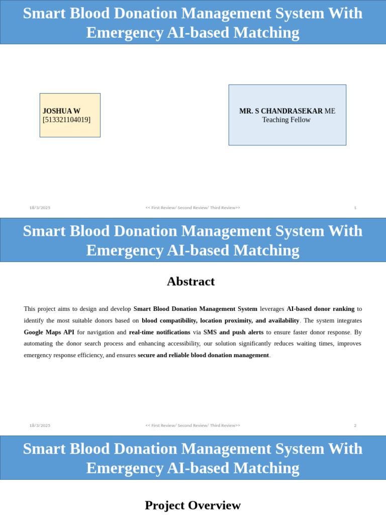 Smart Blood Donation Management System | PDF | Blood Donation | Databases