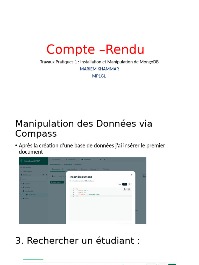 Installation et Manipulation de MongoDB | PDF