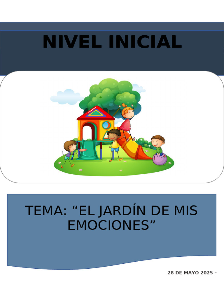(U) 28-05-25 INICIAL | PDF | Las emociones | Educación de la primera ...