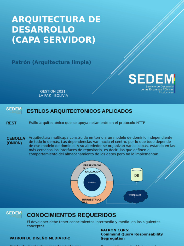 SEDEM Arquitectura | PDF | Diseño de software | Arquitectura de sistemas