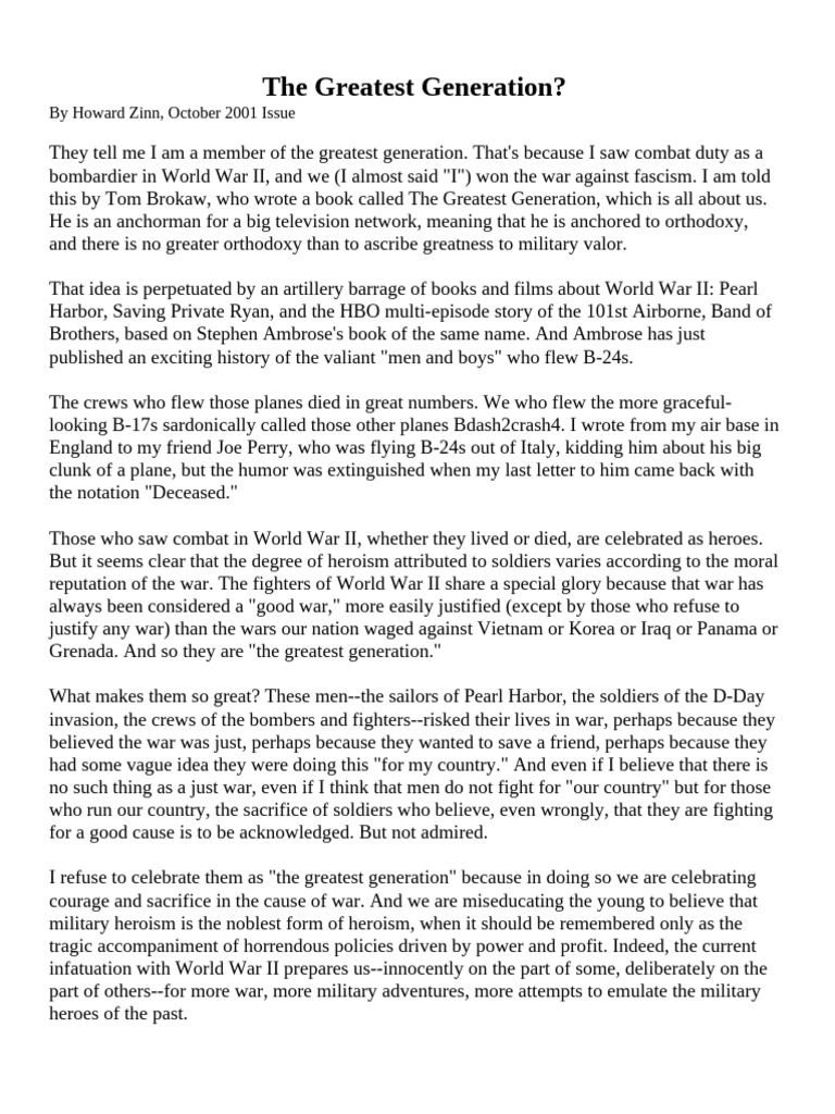 Greatest Generation | PDF | Founding Fathers Of The United States ...