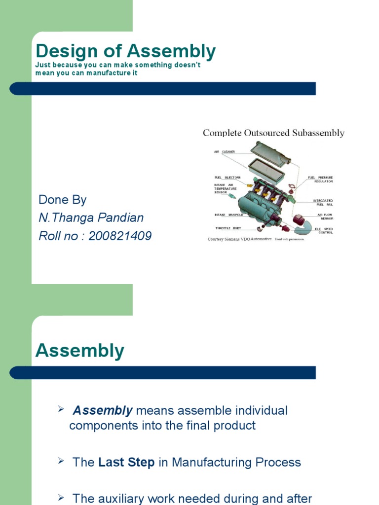 Design For Assembly | PDF