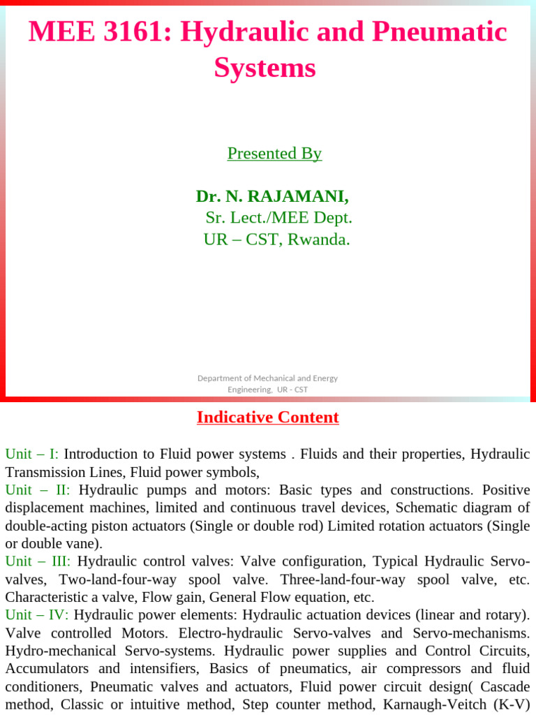 Hps Unit 1 Introduction To Fluid Power Systems Pdf Viscosity Valve