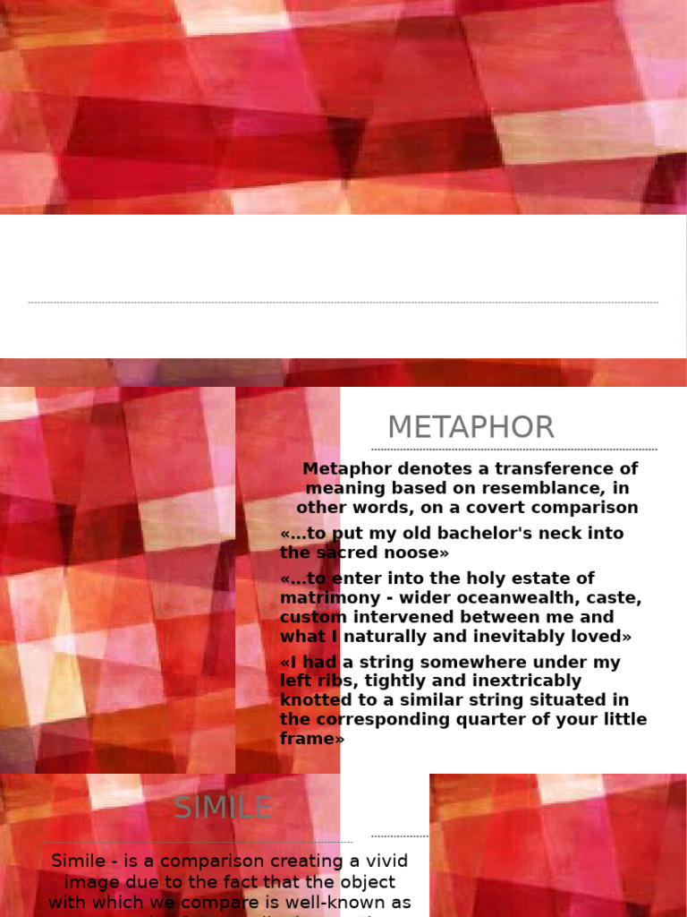 Lexical Stylistic Devices Explained | PDF | Metaphor | Rhetorical ...