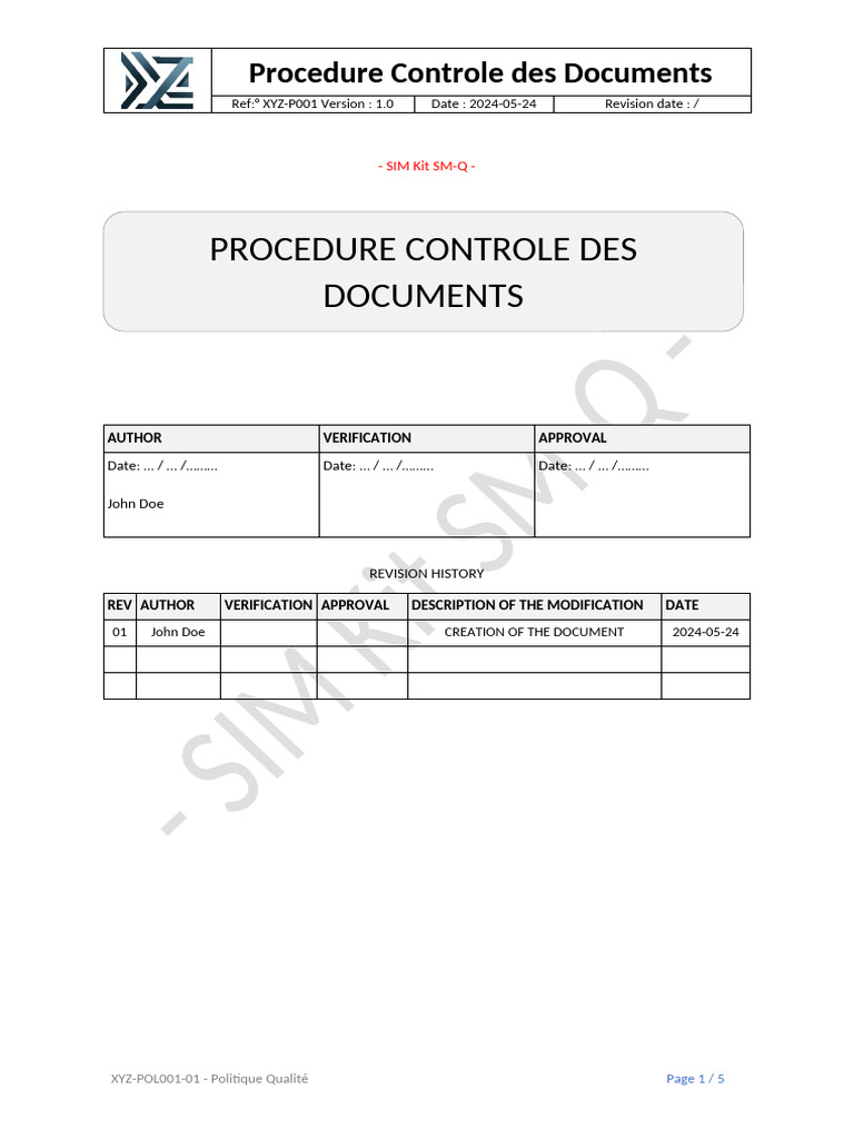 Procédure de Contrôle des Documents | PDF | Système de management de la ...