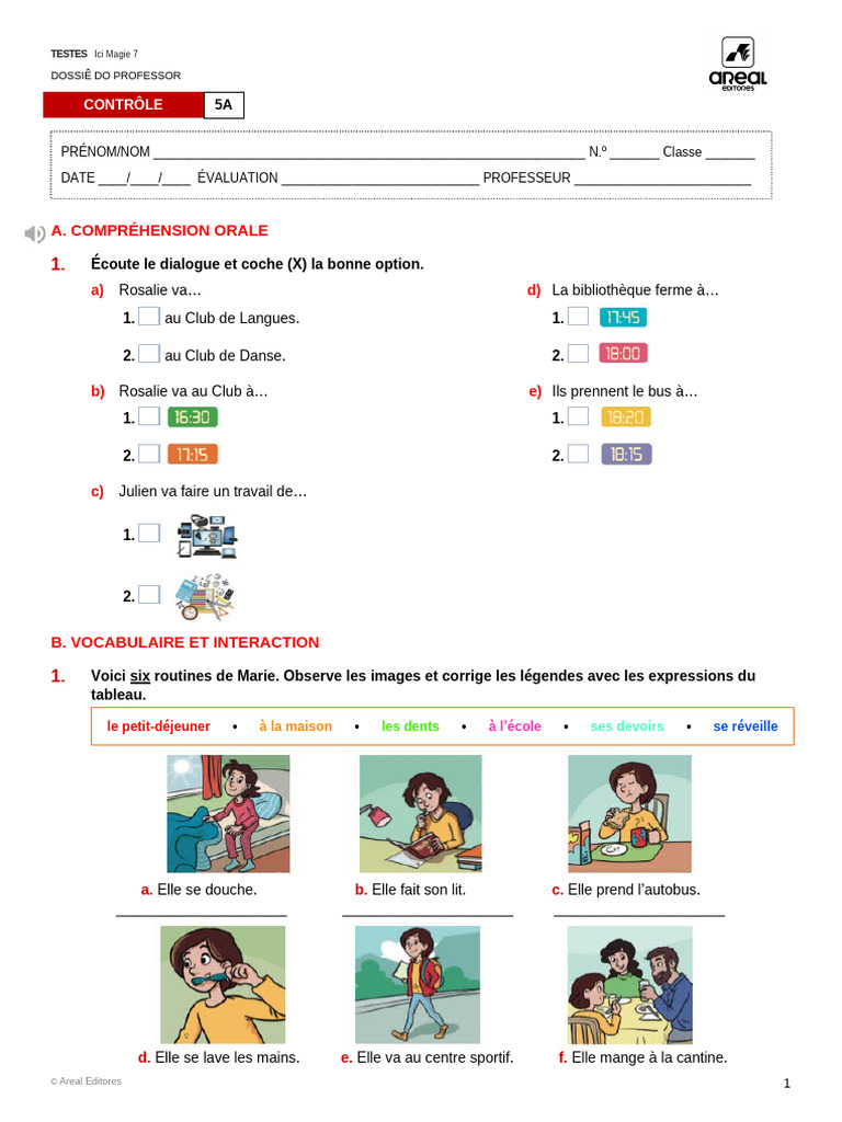 Test de compréhension et routines d'ados | PDF | Comportement ...