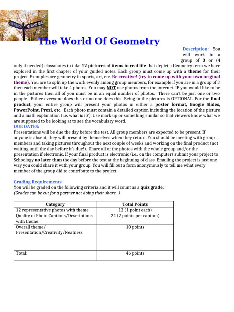 The World of Geometry Project - This One! | PDF