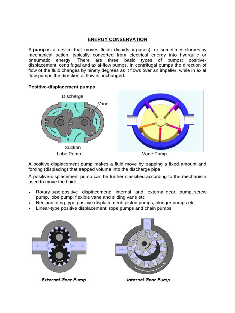Energy Conservation in Pumps | PDF | Pump | Boiler