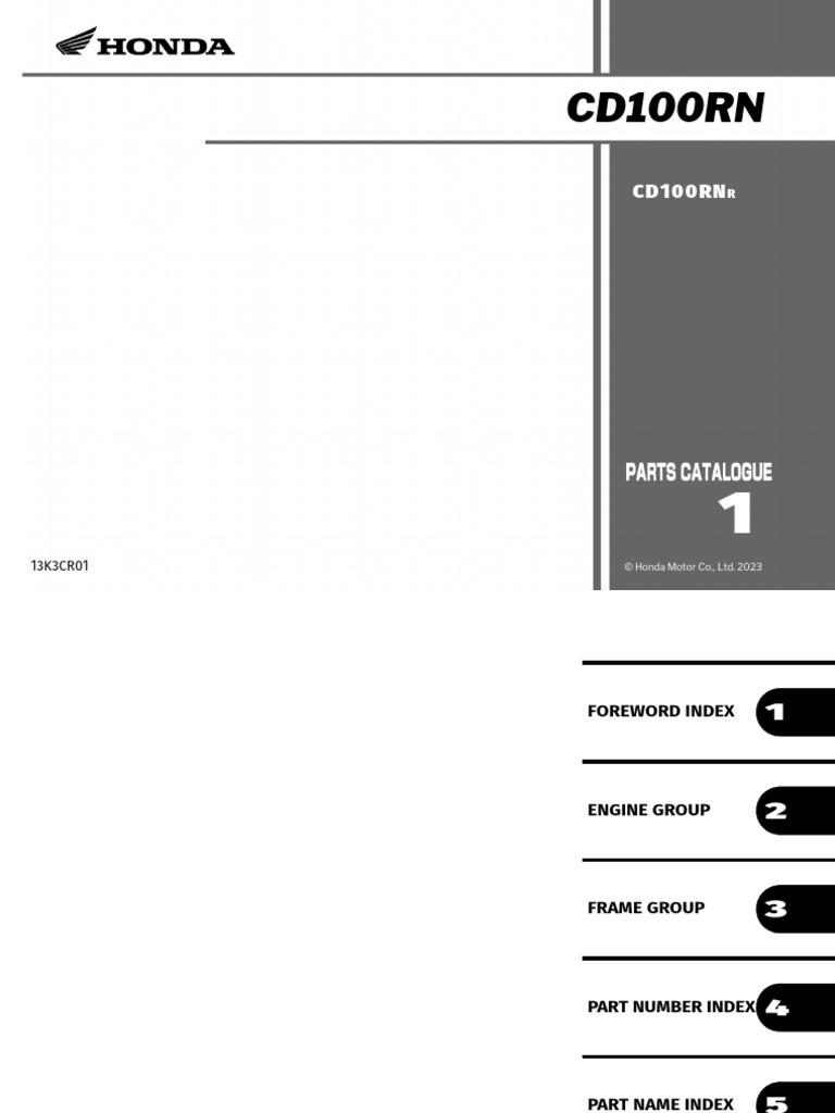 Honda CD100RN Parts Catalogue 2023 | PDF | Bracket | Land Vehicles