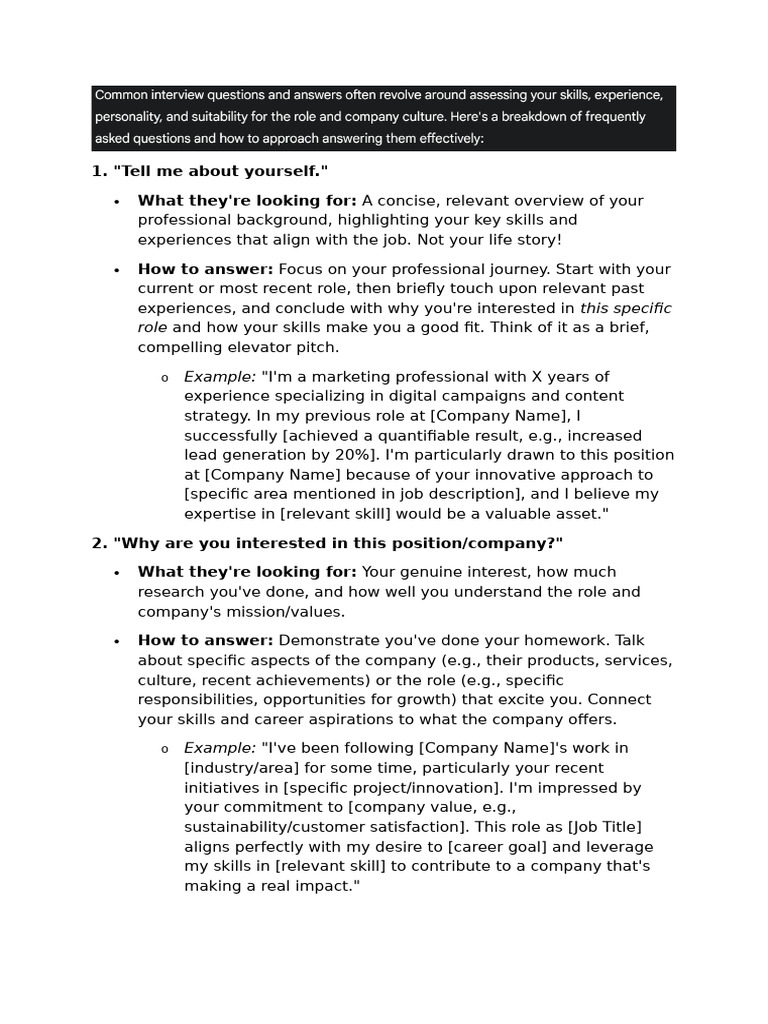 Job Interview Answer Strategies | PDF