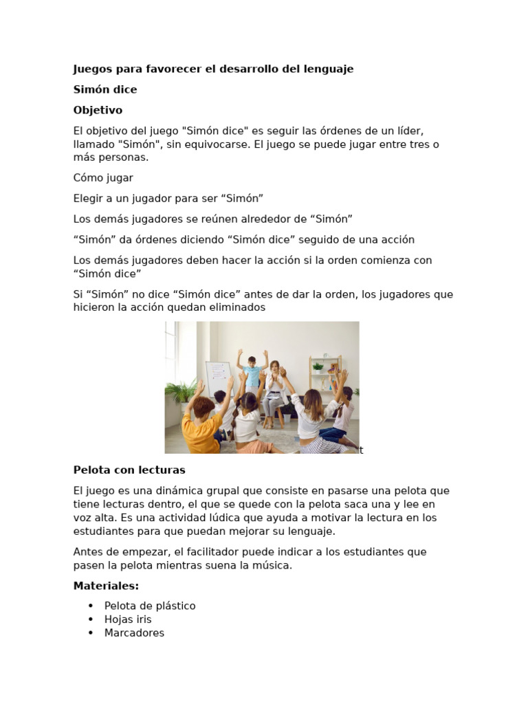 Juego y desarrollo del lenguaje infantil | PDF | Ciencia cognitiva ...