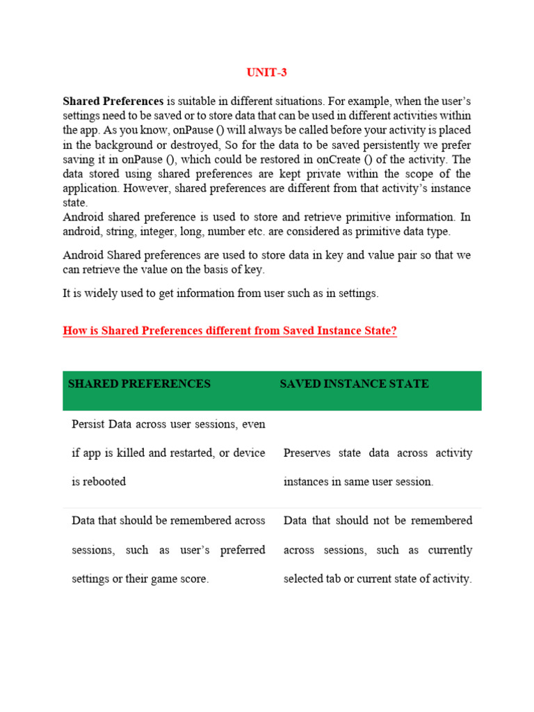 Shared Preferences MAD 3RD UNIT | PDF | Method (Computer Programming ...