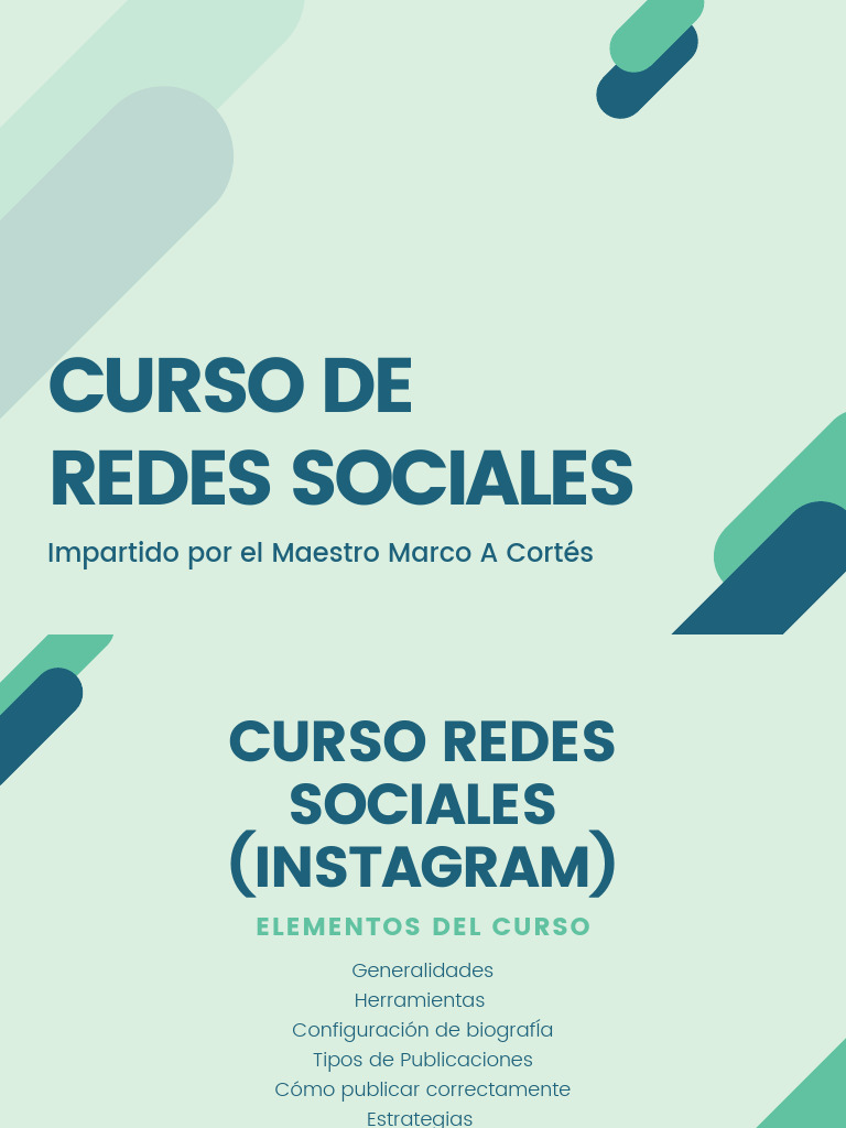 Curso de Redes Sociales (Instagram) Marco Cortes | PDF | Publicidad ...