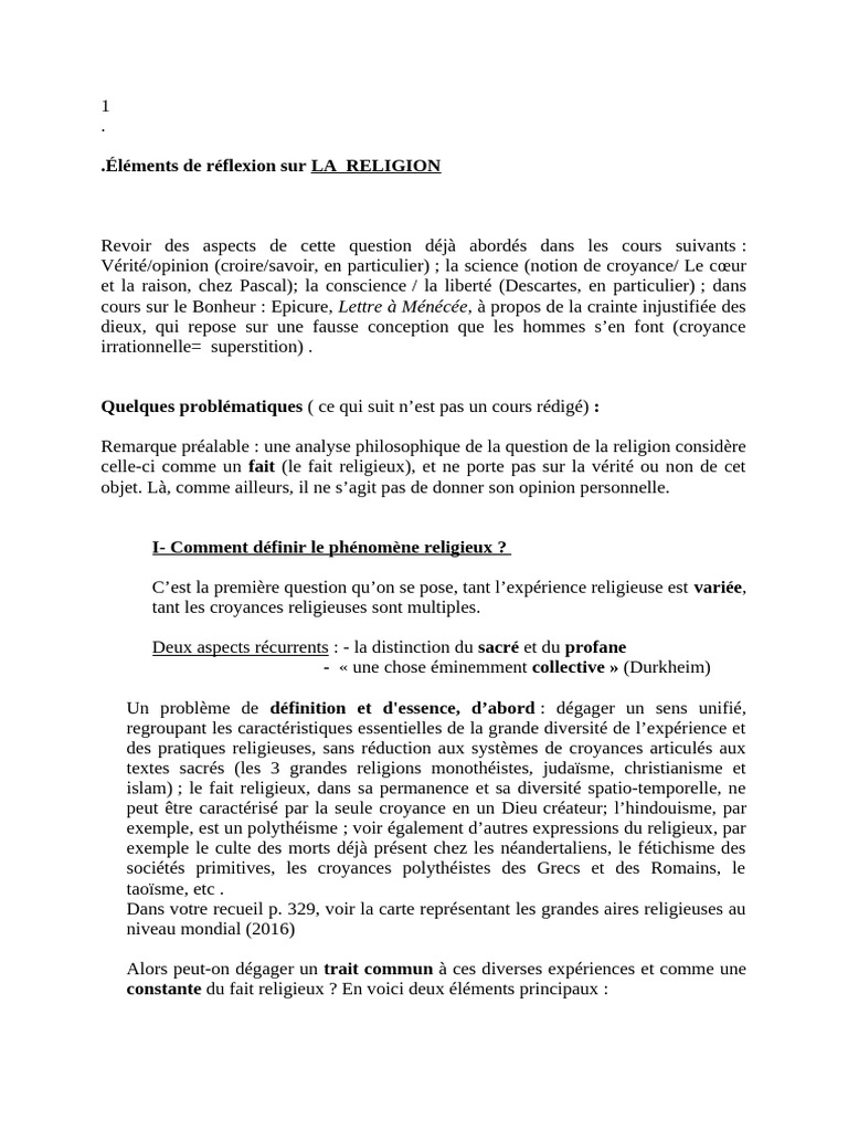 Analyse philosophique de la religion | PDF | Dieu | Raison