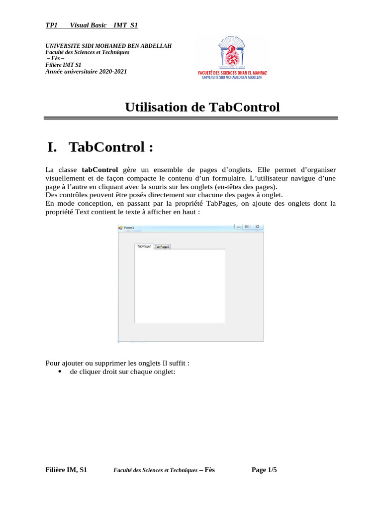 Guide d'utilisation de TabControl en VB | PDF | Informatique | Logiciel